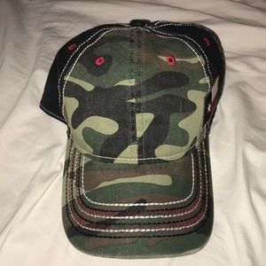 Ladies camo & Texas flag hat